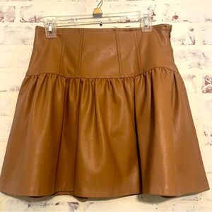 Faux leather skort